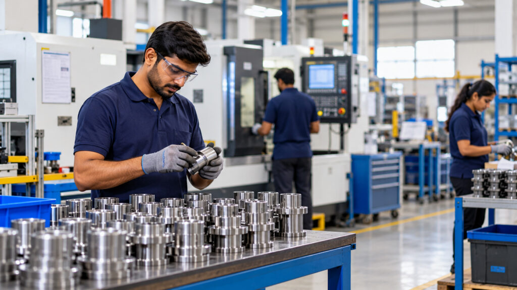 Gujarat MSME manufacturing unit with workers and industrial machinery